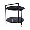 Картинка - Столик журнальный круглый с полкой черный