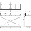 Картинка - Консоль с 2мя ящиками и матовой зеркальной отделкой