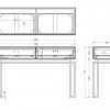 Картинка - Консоль с ящиками черное стекло/золото