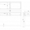 Картинка - Консоль с ящиками бежевое стекло/золото
