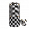 Картинка - Ваза с крышкой "Chess" черно-белая 37см