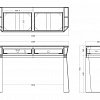 Картинка - Консоль зеркальная с двумя ящиками и золотистой отделкой